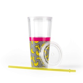 Mustard M12042 plátano - Taza de paja de doble pared, plástico, 568 ml, tamaño grande