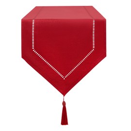 LLCUTESHOP Table Runner, Red, 32 x 180 cm, Modern, Innovative Design, Plain Linen Table Runner, Washable, High-Quality Table Runner, Wheat Ear Design for Dining Room, Party, Holiday Decoration