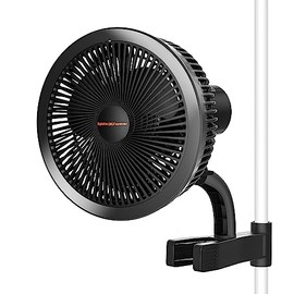 Spider Farmer Grow Fan with Clip, 10 Speeds, EC Motor, IP-44 Protection Class Oscillating Grow Clip-on Fan for Tent, 10 W Clip Fan Grow Tent