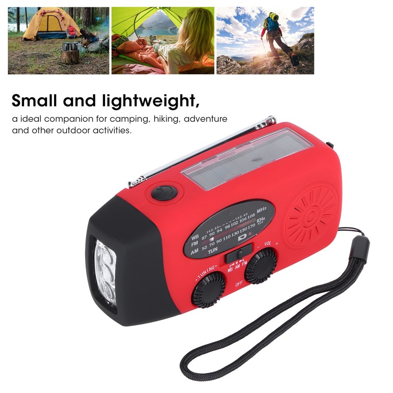 QQT088 ABS Solar Energy Emergency Multifunction Hand Crank Radio Support
