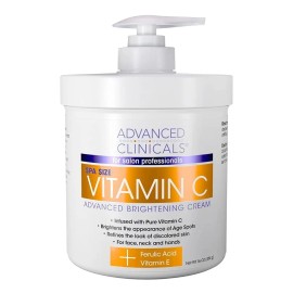 Vitamina C Crema Cuidado De La Piel Advanced Clinicals 454 G Todo Tipo De Piel Día/noche