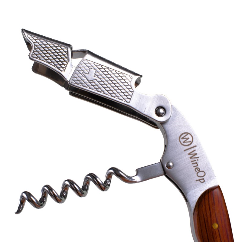WineOp Professional Double Hinged Wine Bottle Opener Corkscrew Key |