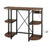 METYERRY Bakers Rack with Power Outlet and LED Light, Microwave