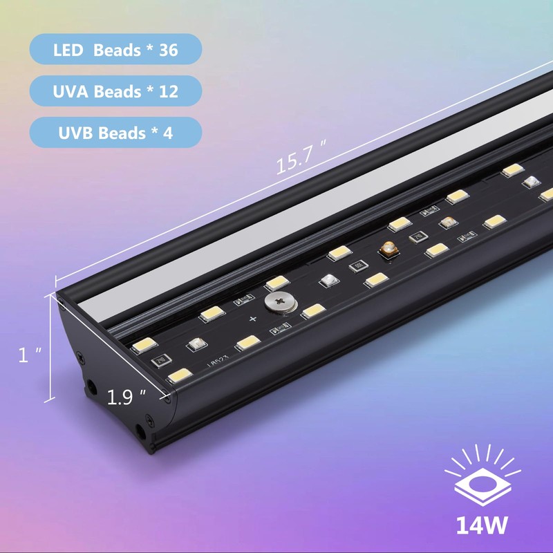 REPTITRIP 16-INCH LED UVB Light for Reptiles, LED Reptile Light