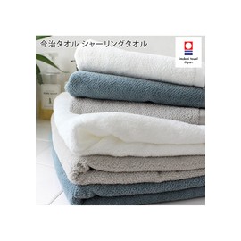 Imabari Towel, Certified Bath Towel, Hiorie, Soft Shirring Towel, Set of 2, Blue, Made in Japan, 100% Cotton, Absorbent, Velour Touch, Approx. 23.6 x 43.3 inches (60 x 110 cm)