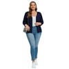 Cárdigan de manga 3/4 con botones para mujer, azul#, XL