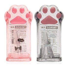 Pencil Sharpener with Container, 2 Pieces Sharpener with Colouring Pencils, Children's Sharpener, Double Hole Pencil Sharpener, for Various Types of Pencils, School, Office, Children, Students, Travel