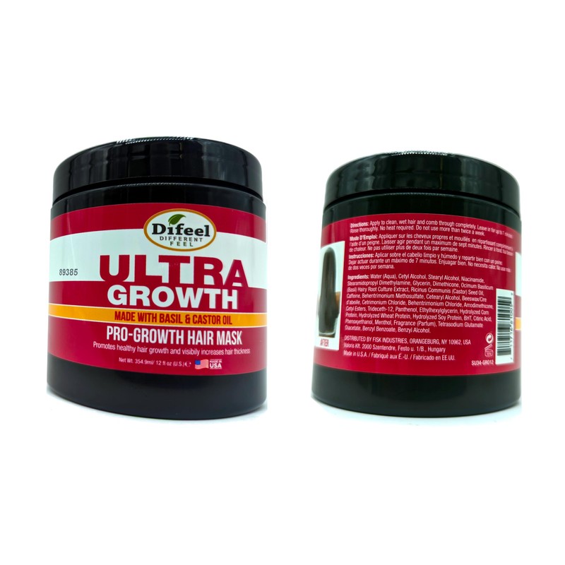 Difeel Ultra Growth Basil & Castor Hair Mask 12 oz.