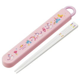 Skater ABS2AM Children's Chopsticks and Chopsticks Case Set, Unicorn, Made in Japan, 6.5 inches (16.5 cm)