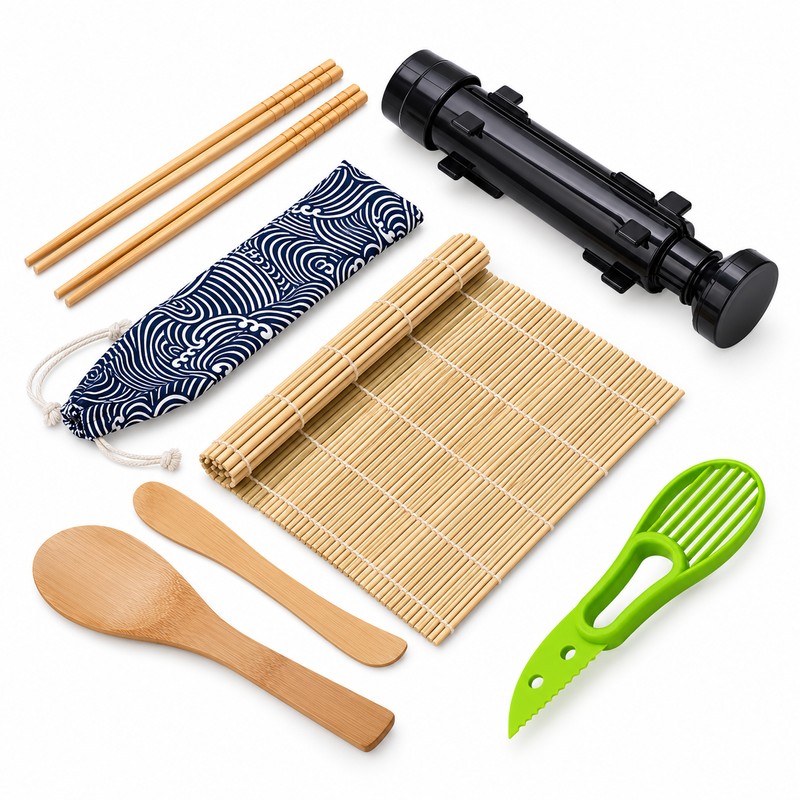 DIY Sushi Maker Set B with Sushi Bazooka, Bamboo Rolling