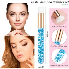 Crystal Lash Shampoo Pinceles- Cepillo de Limpieza de Pestañas Cepillos de Maquillaje Suave para Extensiones de Pestañas Limpiadoras, Cepillo de Limpieza Profunda de Poros de Nariz