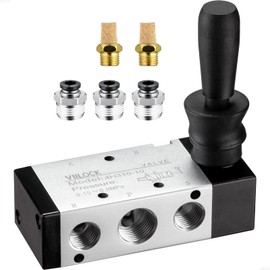 VIILOCK Pneumatic Air Hand Lever Valve, 5 Way 2 Position 3/8”NPT Solenoid Valve Manual Control Direct Driving Type Push-Pull 4H310-10