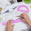 Zonon 2 Pack 12'' Plastic Ruler and 6'' Plastic Protractor