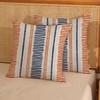 Burnt Orange Navy Blue Pillow Covers 18x18 Inch 2 Pcs