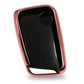 Finest Folia Autoschlssel Hlle fr 3 Tasten Auto Schlssel TPU Schutzhlle Chrom Hochglanz Schlsselhlle Cover Kfz Zubeh?r VD (Chrom Rosegold)