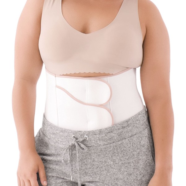 Belly Bandit – B.F.F. Postpartum Belly Wrap – Abdominal Binder and Targeted Compression Garment for Women – Girdle-Inspired Belly Binder for Postpartum and C-Section Recovery - Cream, Medium