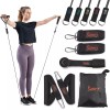 Sunny Health Fitness Resistance Tube Set w/ hook clips and