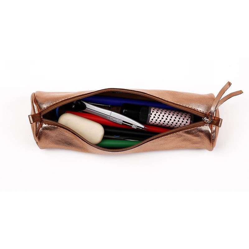 Clairefontaine - Ref 8687C - Metallic Leather Round Pencil Case