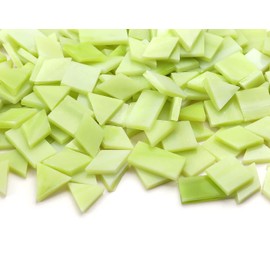 Lanyani Lanyani 200 Mixed Color Glass Mosaic Tiles - 4 Shapes, Tiffany Stained Glass Pieces for Crafts, Chartreuse Green