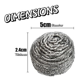 12Pcs Stainless Steel Scourers – Heavy Duty Dish Washing Scrubbers for Pots Pans Grills – Non Scratch Wire Cleaning Pads for Kitchen Household Rust Resistant Reusable