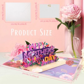 WD&CD Happy Mother‘s Day Card, 3D Greeting Happy Mother‘s Day Card, Pop Up Card Congratulation Card for Mother‘s Day Card, Best Wishes Ideal for Mom Mother