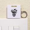 Azeeda 'Striped Vase with Flowers ' Keyring Tape Measure/Spirit Level