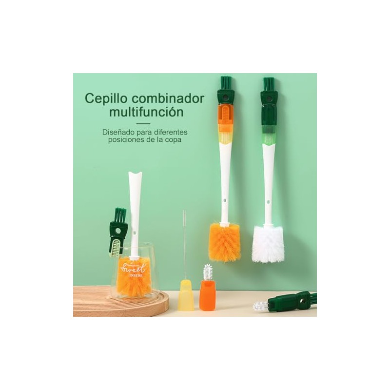 2 Piezas Cepillo para Lavar Termo,Cepillo para Popotes Largos,5 in