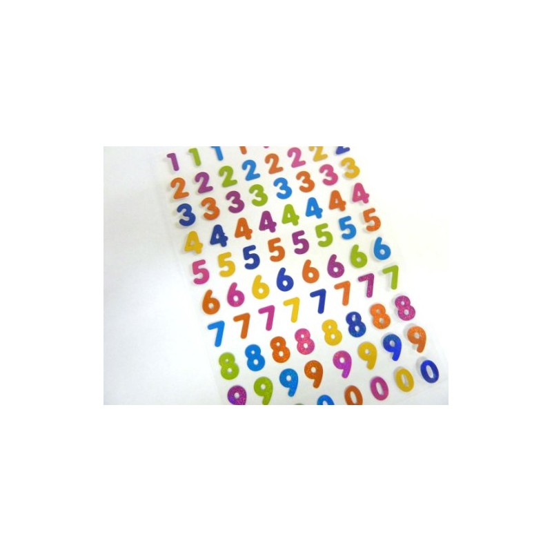 Coloured Numbers Stickers, Kids Labels for Craft, Decoration, Card-Making