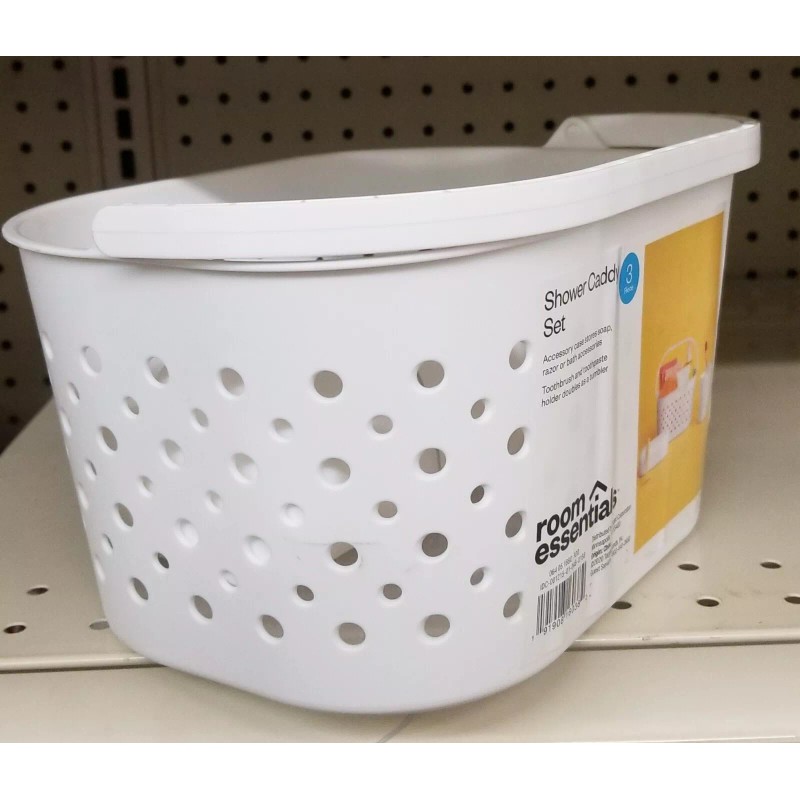 Room Essentials Shower Caddy Bath Storage Organizer Basket White 3