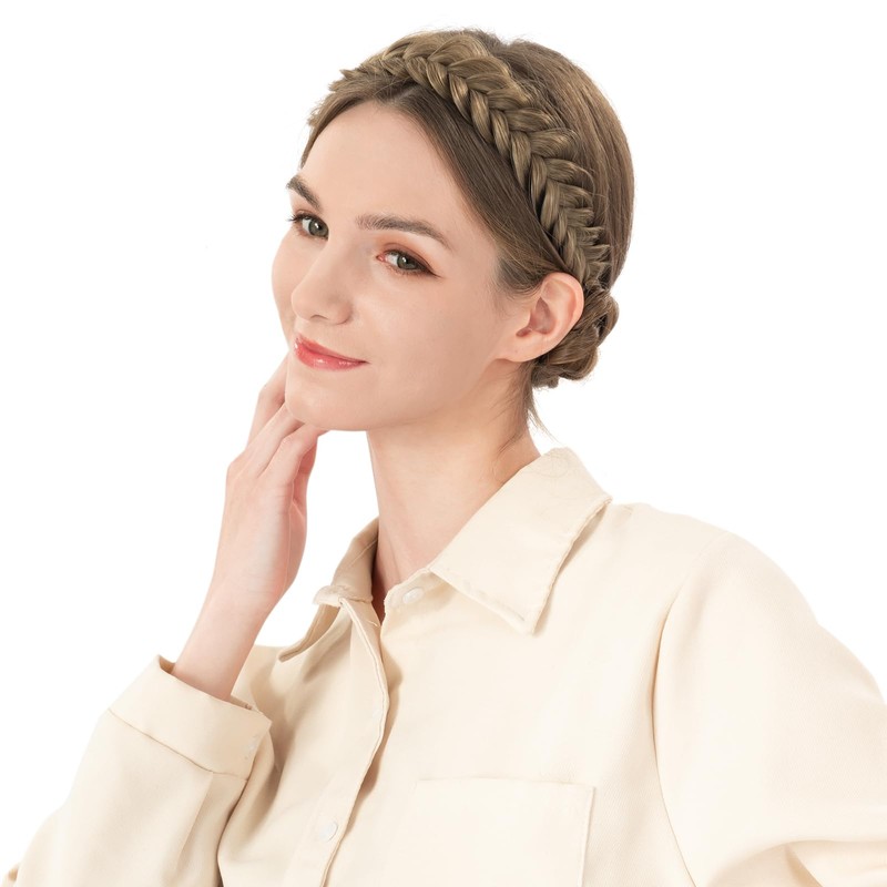 BOBIYA Messy Wide 2 Strands Synthetic Hair Braided Headband Plaited