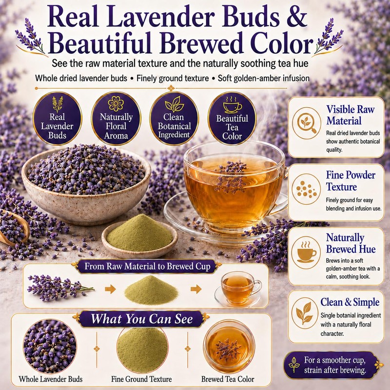 WOTIHA Culinary Grade Lavender Powder (17.6 oz) - 100% Pure