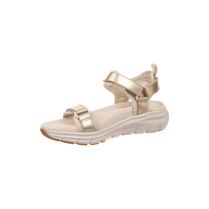 VIONIC Women's Walk Max Wanderer Sandal, Gold Leather, 9