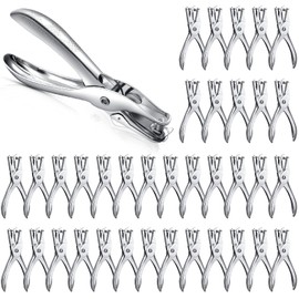 36 Pieces 1 Hole Punch 5 Sheet Capacity Single Handheld Hole Puncher Circle Shaped Paper Punch for Paper Card DIY Home School Office Craft Supplies