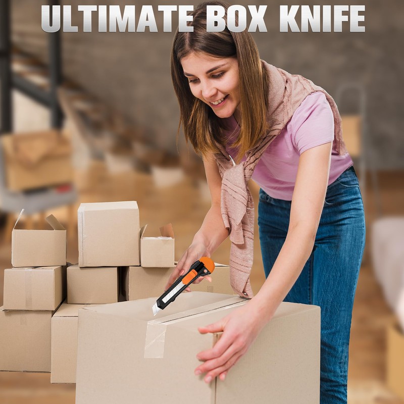 Tifical Retractable Utility Knife, 4 Pack Box Cutters with 18mm