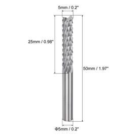 QUARKZMAN 5 mm Cutter 1/5 Inch (5 mm) with Straight Shank Solid Carbide CNC Cutter Engraving Tool with Grain Blade for PCB Circuit Board Milling Machine Wood Carving