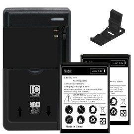 For Doro Bundle of 2x 1600mAh Substitutable Battery Home Charger Bracket for Doro D7050TL