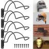 4-Pack Wall-Mounted Multi-Purpose Helmet Storage Display Rack - Durable Metal