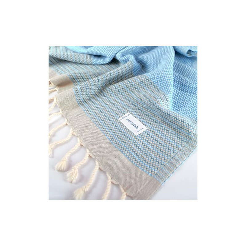 jazzylab Eboard Peshtemal Hammam Towel, 100% Cotton with Fine, Small