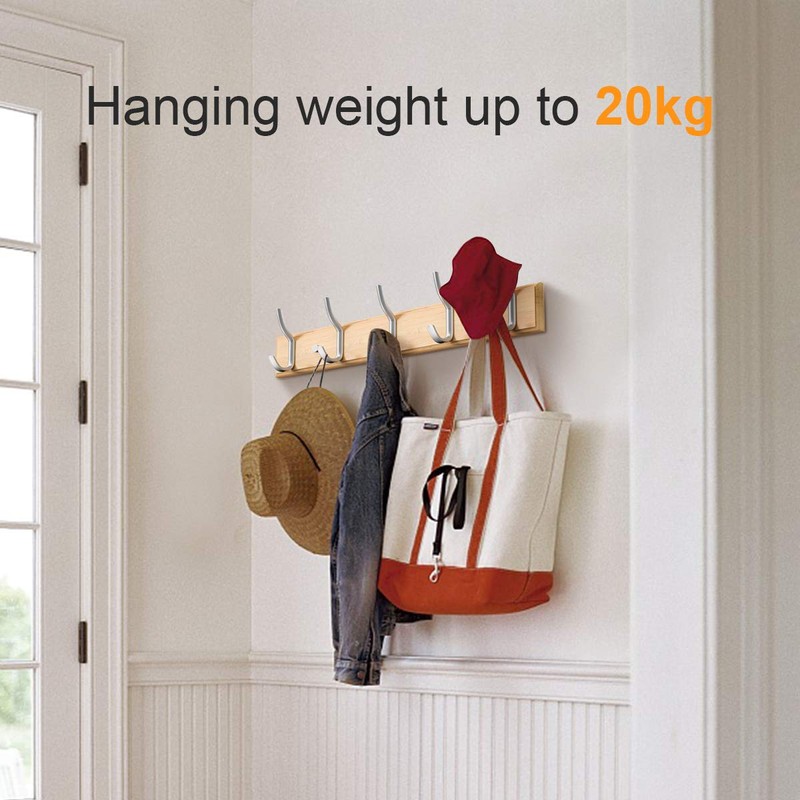 Anjuer Coat Hanger Rack 5 Hooks Heavy Duty Clothes Hat