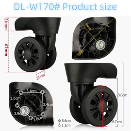 SOTHMALL Spinner Luggage Replacement Wheels Travel Suitcase Carry On Luggage Spinner Wheels，Mute Connected ，DIY Replacement Left and Right Caster with Screws and Tool (2)