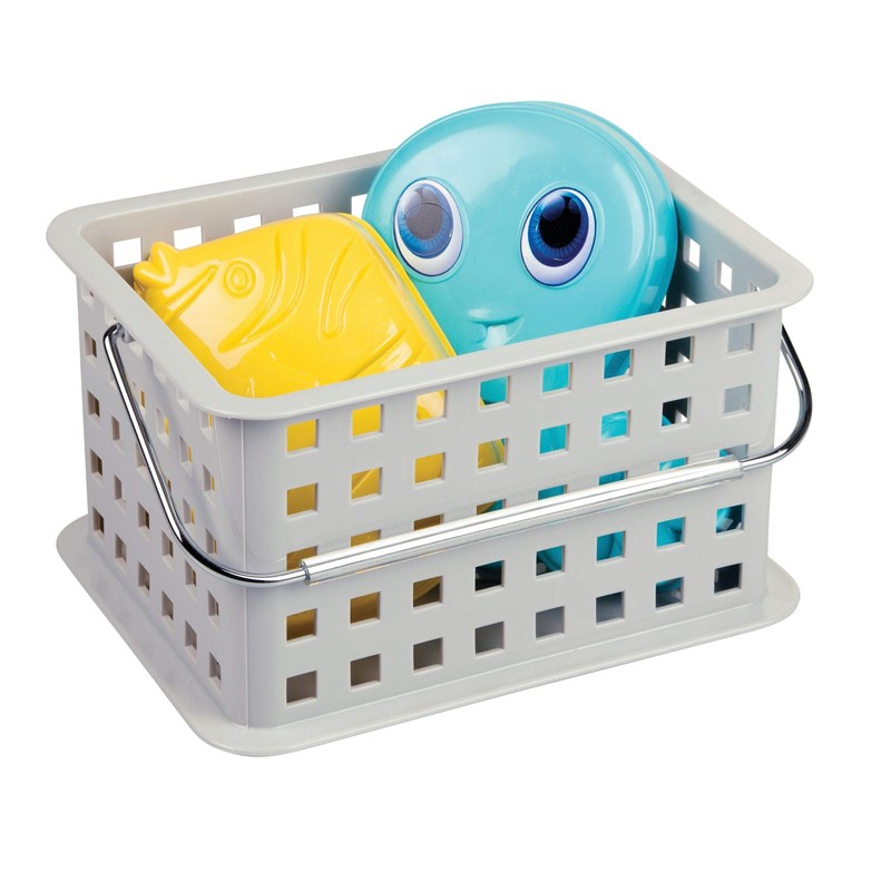 iDesign 61226EU Kunststoff-Ablagekorb für Küche, Bad, Büro, Schrank, hellgrau