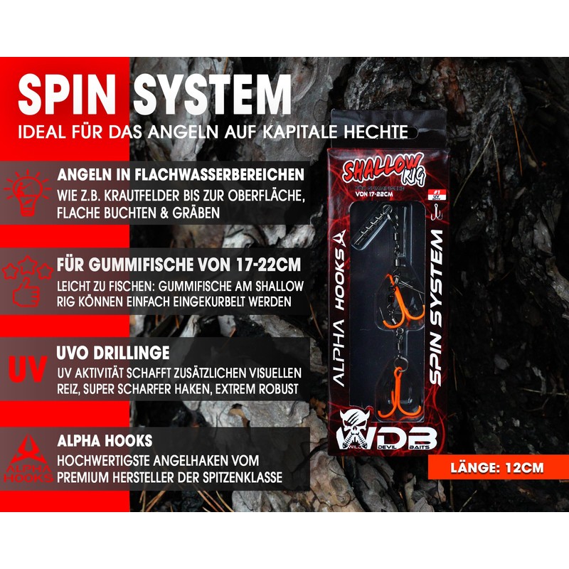 Wild Devil Baits Shallow Rig Spin System Rubber Fish System