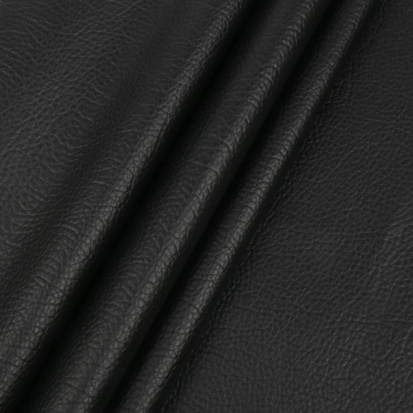 LOKIPA Synthetic Leather Fabric, Soft, Artificial Leather, DIY, Bag Making, Craft Material, PVC Leather, Lychee Crest Pattern, Width: 4’5” (135 cm), Length: 3’3” (100 cm), Color: Black