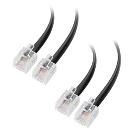 Cable Matters 2-Pack ADSL Cable 1m (RJ11 to RJ11 Cable) for Telephone, Internet DSL, ADSL, Modem in Black - 1m