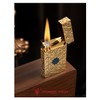 Classic Thin Luxury Retro Crisp Sound Brass Kerosene Lighter, Soft-Flame,