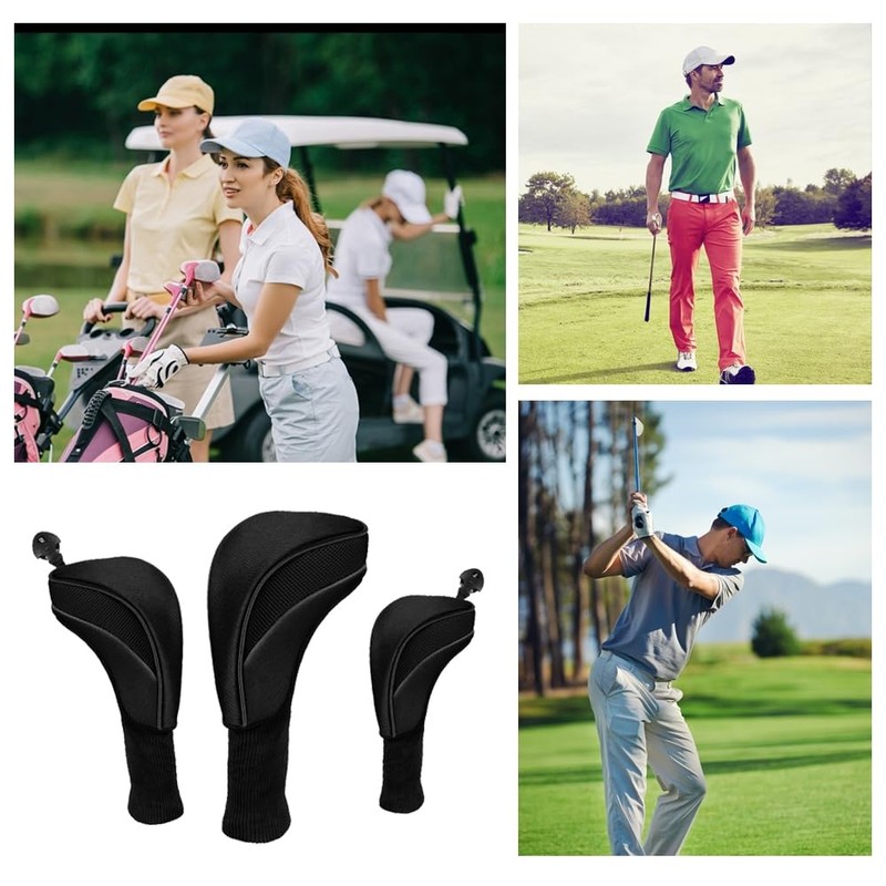 Golf Club Head Covers, Pack of 3 Golf Driver Wood