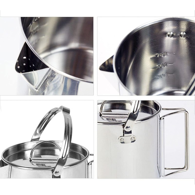 ZNZNANG Outdoor Camping Kettle，1.2L Outdoor Camping Kettle，Portable Hanging Pot Cookware