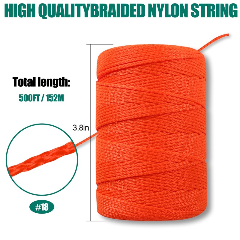 Romeda Mason line #18, 500 Ft Length Orange String line,