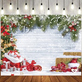 LTLYH 7x5ft Christmas Photography Backdrop Winter Snow Backdrop Christmas Wood Wall Photo Backbackdrop Christmas Birthday Holiday Banner Studio Booth 199