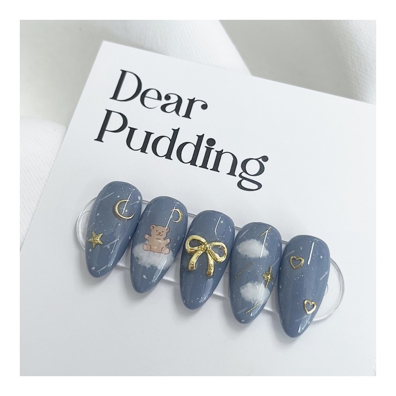 [Handmade Nail Tips] Starry Night Cloud Nail Tips - Petit